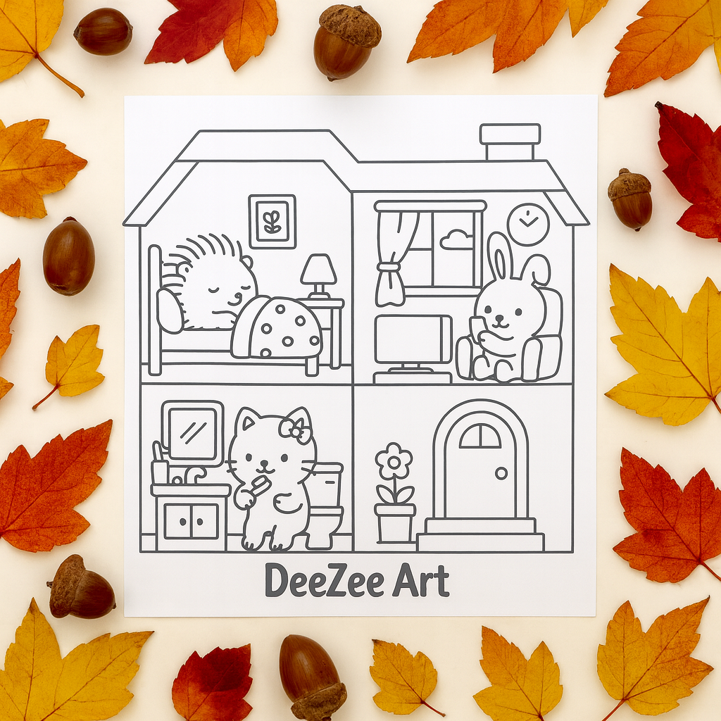Lazy Days - Mr. Hedgehog and Friends - coloring pages USA
